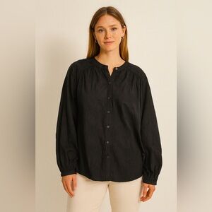 Calypso St.Barth embroidered black oversized peasant top women’s size‎ medium